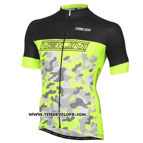 2016 Maillot Ciclismo Nalini Vert et Noir Manches Courtes et Cuissard