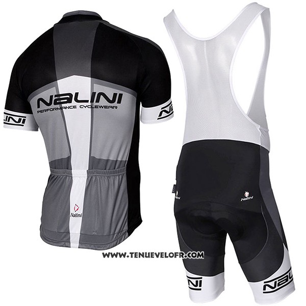 2017 Maillot Ciclismo Nalini Artico Gris et Noir Manches Courtes et Cuissard