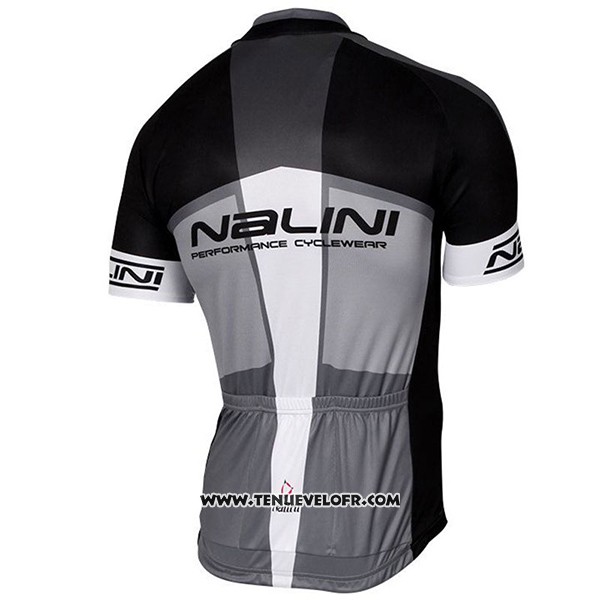 2017 Maillot Ciclismo Nalini Artico Gris et Noir Manches Courtes et Cuissard