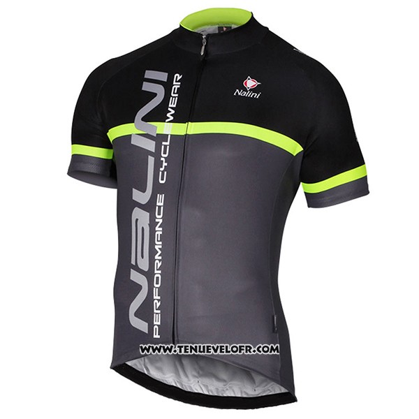 2017 Maillot Ciclismo Nalini Brivio Noir et Gris Manches Courtes et Cuissard