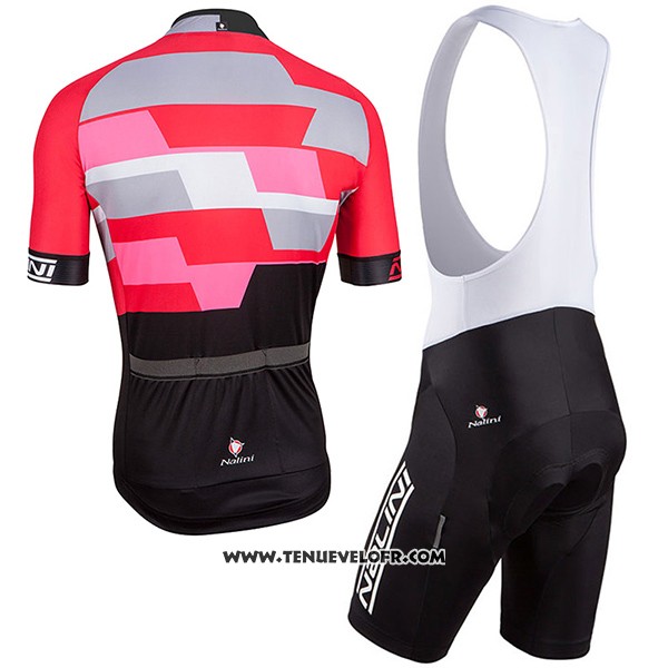 2017 Maillot Ciclismo Nalini Cervino Rouge et Noir Manches Courtes et Cuissard
