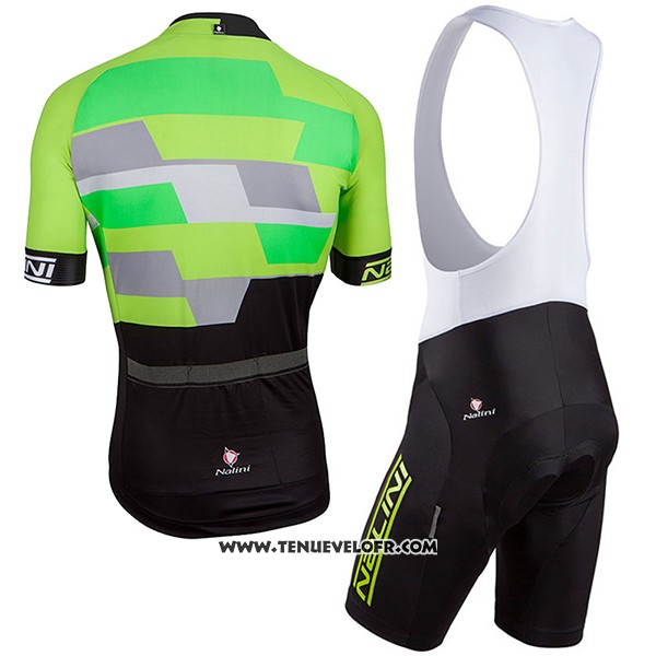 2017 Maillot Ciclismo Nalini Cervino Vert et Noir Manches Courtes et Cuissard