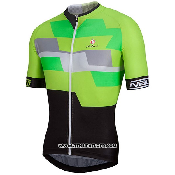2017 Maillot Ciclismo Nalini Cervino Vert et Noir Manches Courtes et Cuissard