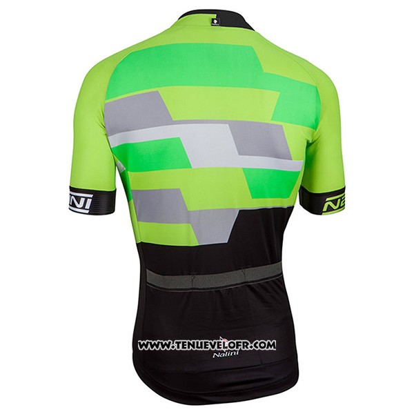 2017 Maillot Ciclismo Nalini Cervino Vert et Noir Manches Courtes et Cuissard