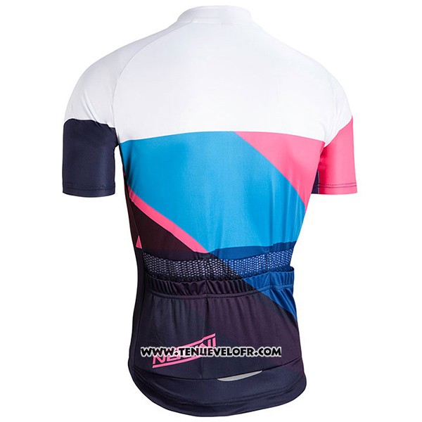 2017 Maillot Ciclismo Nalini Champion Bleu et Blanc Manches Courtes et Cuissard