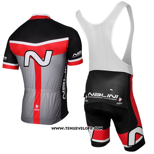 2017 Maillot Ciclismo Nalini Navision Noir et Gris Manches Courtes et Cuissard