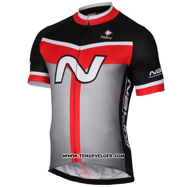 2017 Maillot Ciclismo Nalini Navision Noir et Gris Manches Courtes et Cuissard