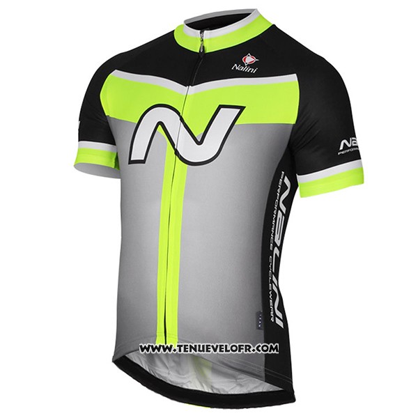 2017 Maillot Ciclismo Nalini Navision Vert et Gris Manches Courtes et Cuissard
