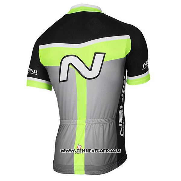 2017 Maillot Ciclismo Nalini Navision Vert et Gris Manches Courtes et Cuissard