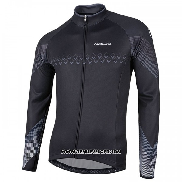 2017 Maillot Ciclismo Nalini Noir Manches Longues et Cuissard