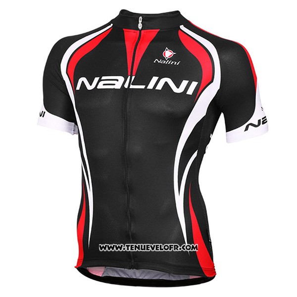 2017 Maillot Ciclismo Nalini Predazzo Noir et Rouge Manches Courtes et Cuissard