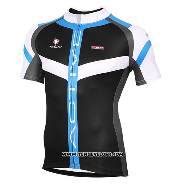 2017 Maillot Ciclismo Nalini Rigel Noir et Bleu Manches Courtes et Cuissard