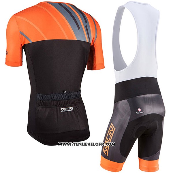 2017 Maillot Ciclismo Nalini Roma Noir et Orange Manches Courtes et Cuissard