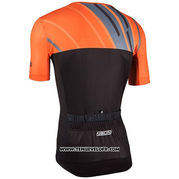 2017 Maillot Ciclismo Nalini Roma Noir et Orange Manches Courtes et Cuissard