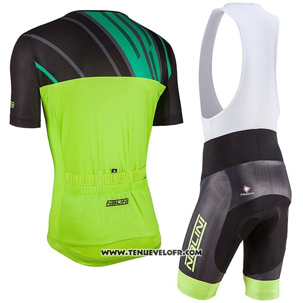2017 Maillot Ciclismo Nalini Roma Noir et Vert Manches Courtes et Cuissard