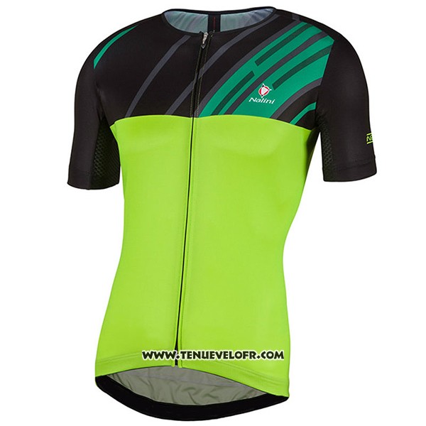 2017 Maillot Ciclismo Nalini Roma Noir et Vert Manches Courtes et Cuissard