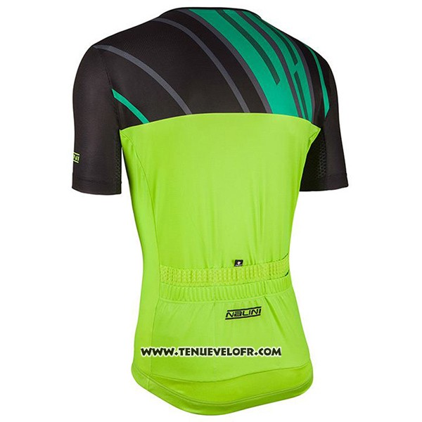 2017 Maillot Ciclismo Nalini Roma Noir et Vert Manches Courtes et Cuissard