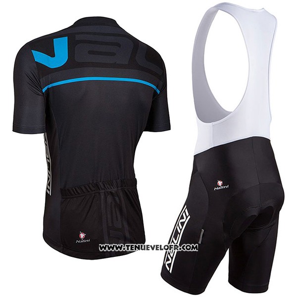 2017 Maillot Ciclismo Nalini Speed Noir et Bleu Manches Courtes et Cuissard