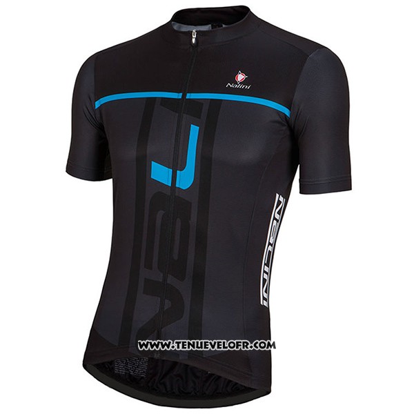 2017 Maillot Ciclismo Nalini Speed Noir et Bleu Manches Courtes et Cuissard
