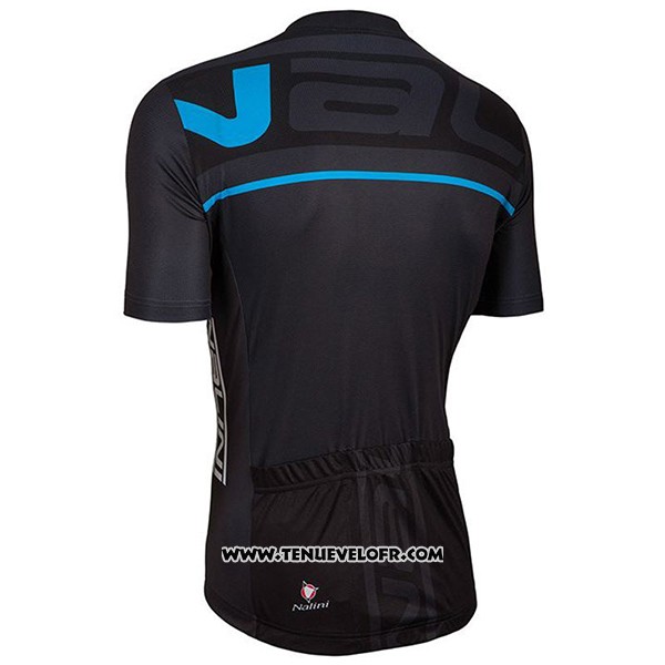 2017 Maillot Ciclismo Nalini Speed Noir et Bleu Manches Courtes et Cuissard