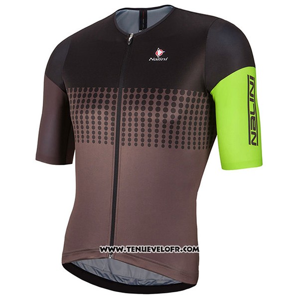 2017 Maillot Ciclismo Nalini Velodromo Marron Manches Courtes et Cuissard