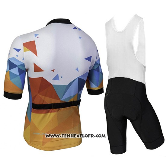 2018 Maillot Ciclismo Nalini AHS Discesa Blanc et Orange Manches Courtes et Cuissard