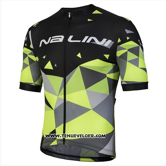 2018 Maillot Ciclismo Nalini AHS Discesa Noir et Vert Manches Courtes et Cuissard