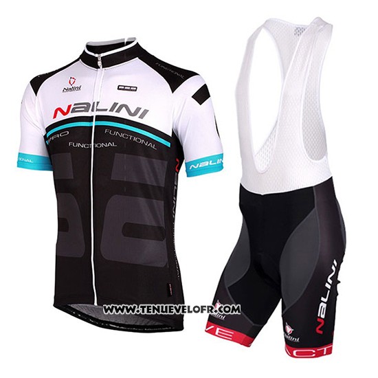 2018 Maillot Ciclismo Nalini Blanc et Noir Manches Courtes et Cuissard