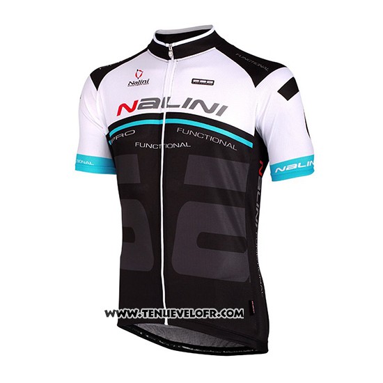 2018 Maillot Ciclismo Nalini Blanc et Noir Manches Courtes et Cuissard