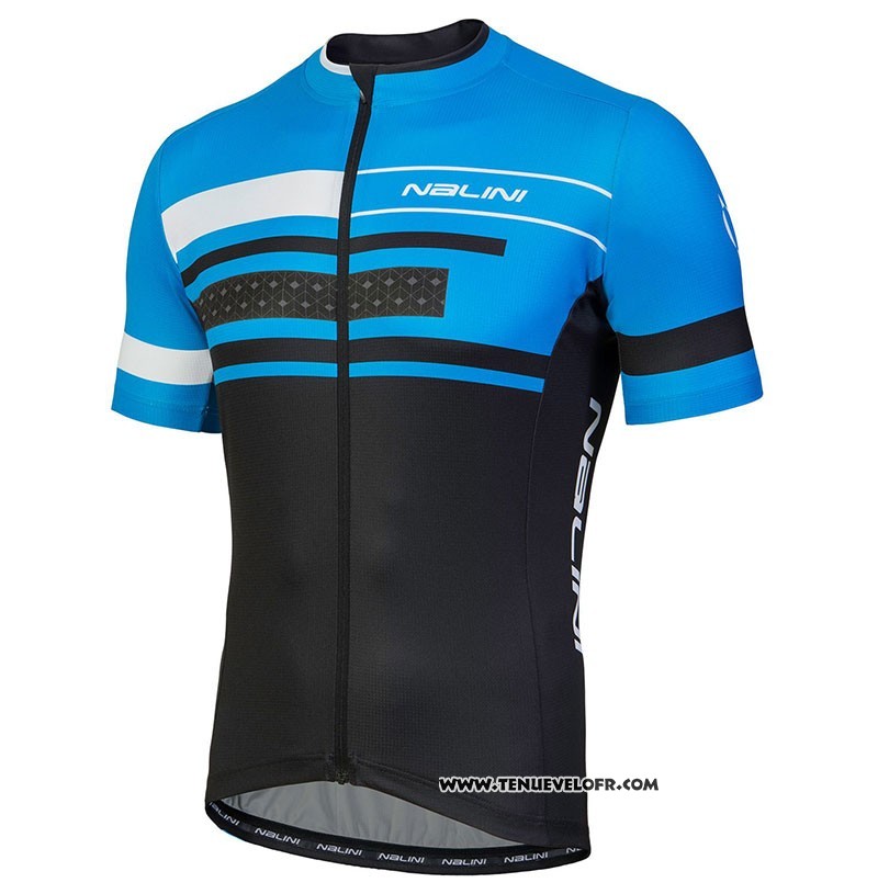 2018 Maillot Ciclismo Nalini Fatica Bleu Manches Courtes et Cuissard