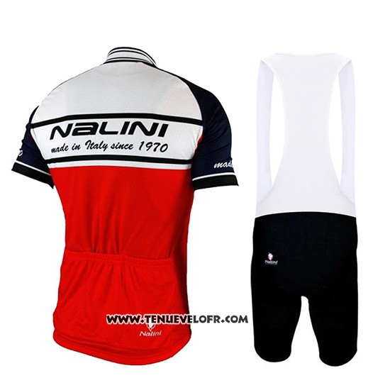 2019 Maillot Ciclismo Nalini Blanc Rouge Noir Manches Courtes et Cuissard