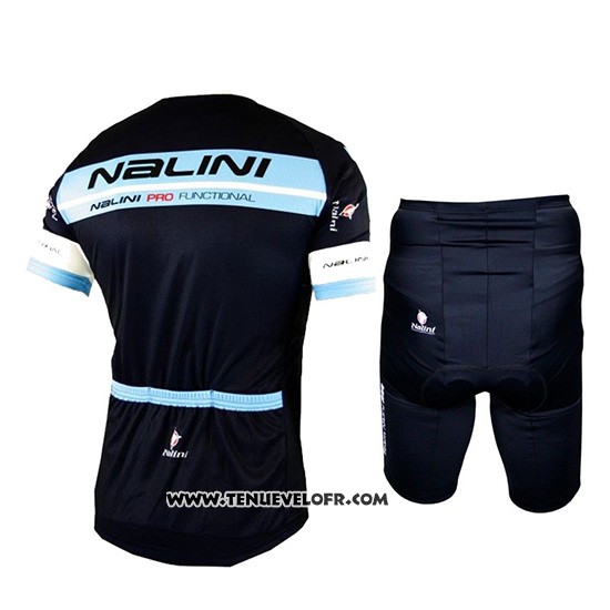 2019 Maillot Ciclismo Nalini Noir Bleu Manches Courtes et Cuissard