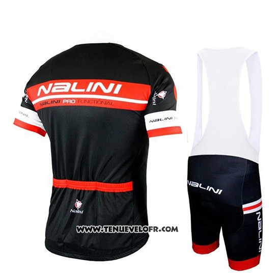 2019 Maillot Ciclismo Nalini Noir Rouge Manches Courtes et Cuissard