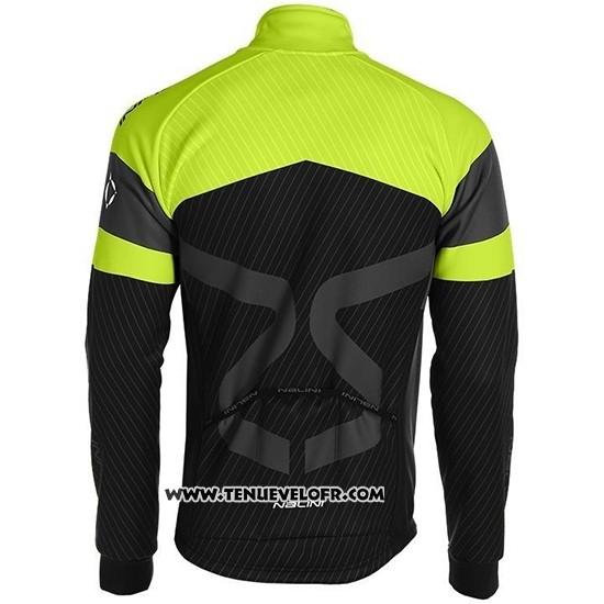 2019 Maillot Ciclismo Nalini Noir Vert Manches Longues et Cuissard