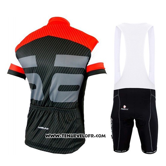 2019 Maillot Ciclismo Nalini Rouge Noir Manches Courtes et Cuissard