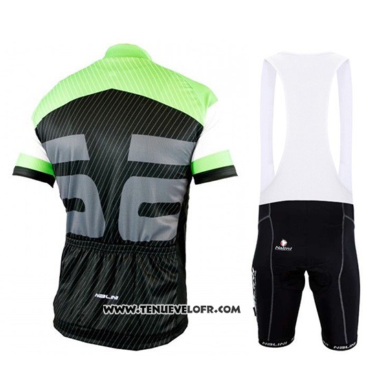 2019 Maillot Ciclismo Nalini Vert Noir Manches Courtes et Cuissard