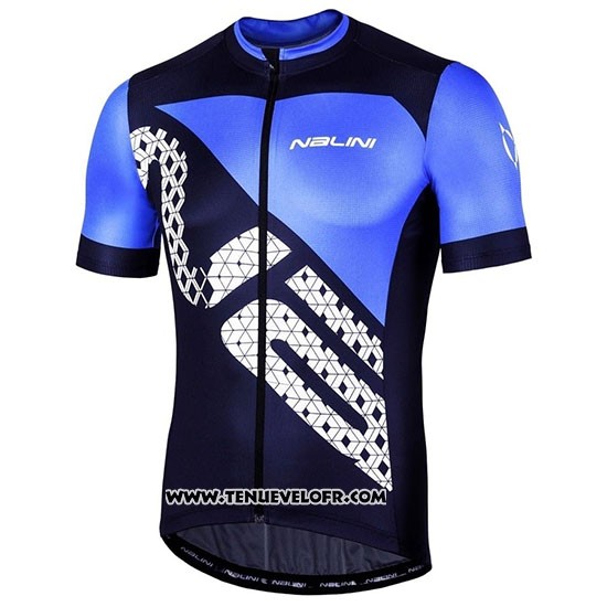 2019 Maillot Ciclismo Nalini Volata 2.0 Noir Bleu Manches Courtes et Cuissard