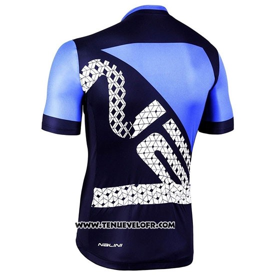 2019 Maillot Ciclismo Nalini Volata 2.0 Noir Bleu Manches Courtes et Cuissard