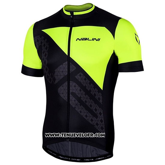 2019 Maillot Ciclismo Nalini Volata 2.0 Noir Jaune Manches Courtes et Cuissard