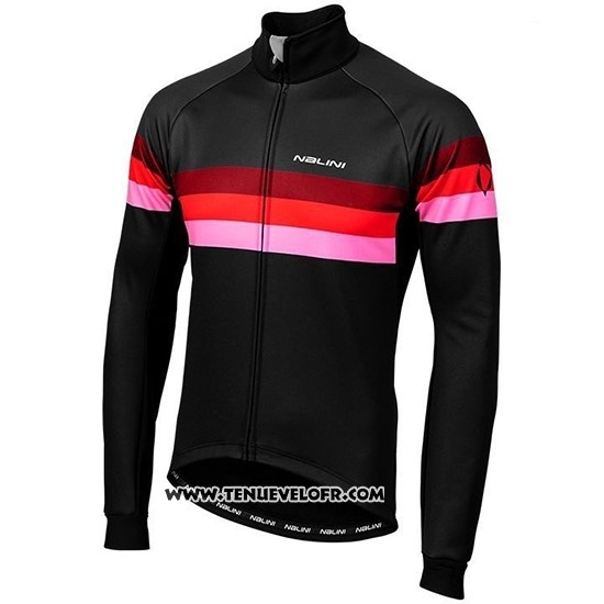 2019 Maillot Ciclismo Nalini Warm 2.0 Noir Rouge Manches Longues et Cuissard
