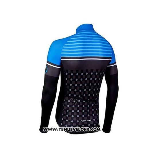 2020 Maillot Ciclismo Nalini Bleu Noir Manches Longues et Cuissard