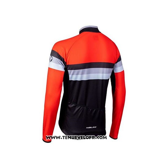 2020 Maillot Ciclismo Nalini Noir Orange Manches Longues et Cuissard