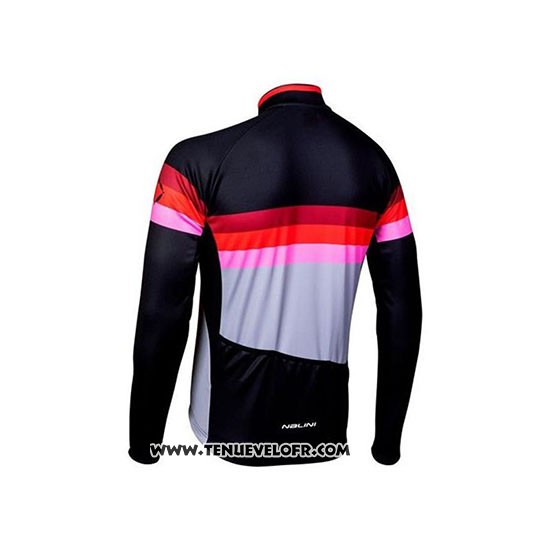 2020 Maillot Ciclismo Nalini Noir Rouge Manches Longues et Cuissard