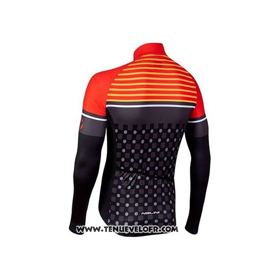 2020 Maillot Ciclismo Nalini Orange Noir Manches Longues et Cuissard