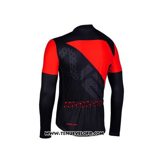 2020 Maillot Ciclismo Nalini Rouge Noir Manches Longues et Cuissard