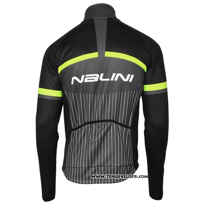 2020 Maillot Cyclisme Nalini Noir Gris Jaune Manches Longues et Cuissard