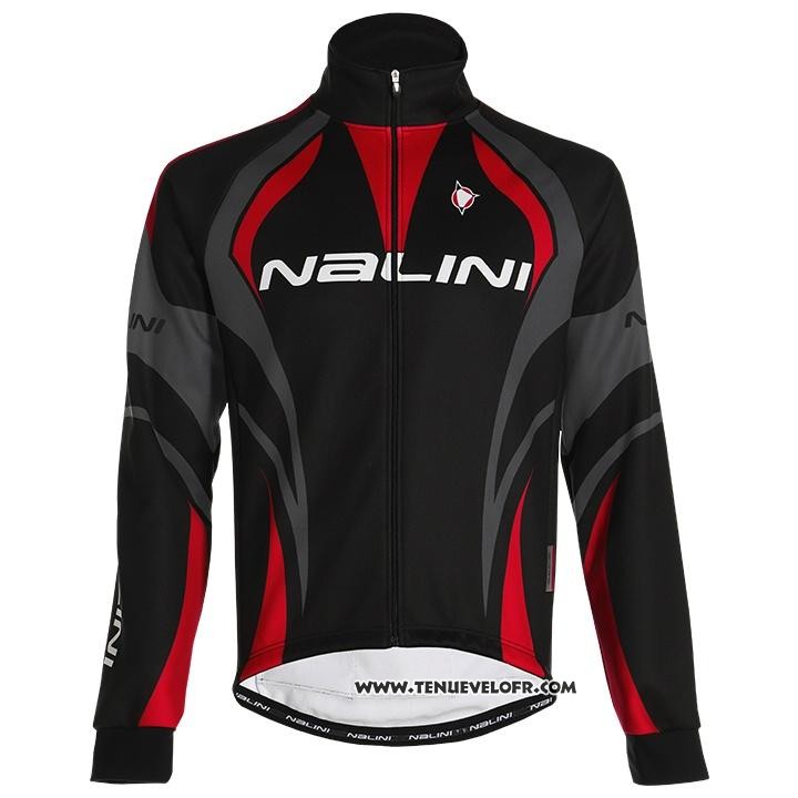 2020 Maillot Cyclisme Nalini Noir Gris Rouge Manches Longues et Cuissard