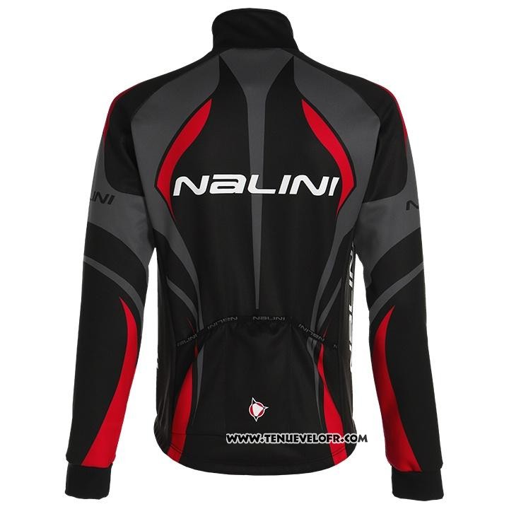 2020 Maillot Cyclisme Nalini Noir Gris Rouge Manches Longues et Cuissard