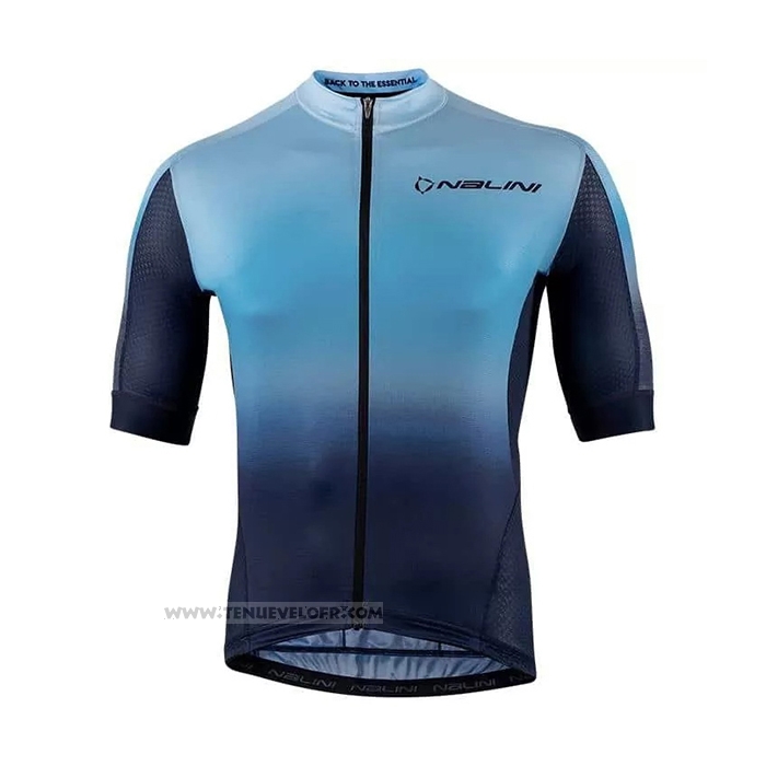 2021 Maillot Cyclisme Nalini Bleu Manches Courtes et Cuissard