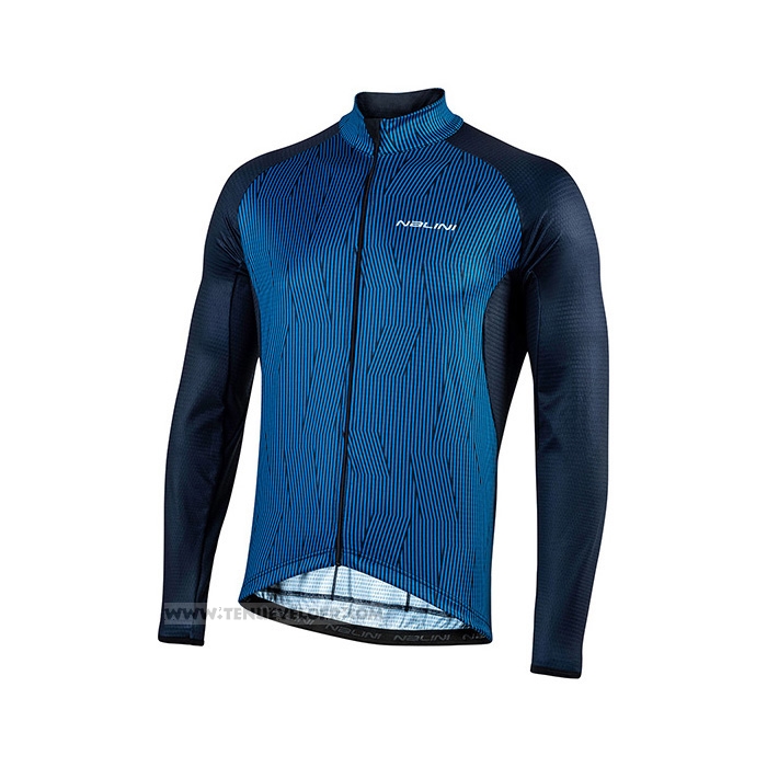 2021 Maillot Cyclisme Nalini Bleu Manches Longues et Cuissard